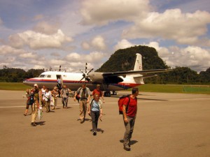 Mulu airport Disembarking at Mulu airport